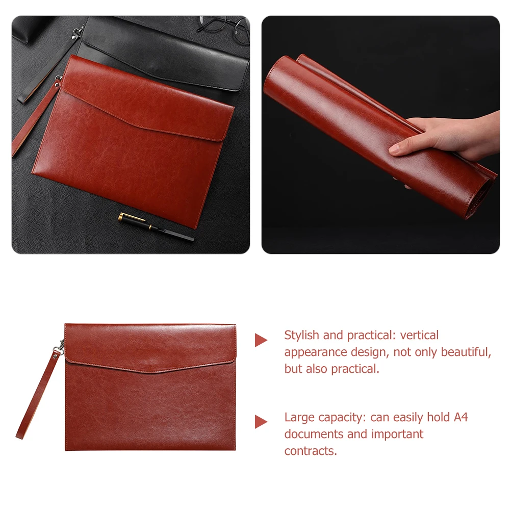 A4 File Bags PU Document Organizer Folder Bag Vertical Design Large Capacity Lightweight for Men Women 
A4 File Bags PU Document Organizer Folder Bag Vertical Design Large Capacity Lightweight for Men Women