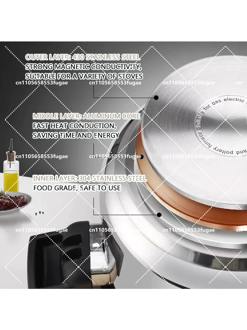 Stainless Steel Explosion-Proof Thickened Pressure Cooker, Large Capacity, Universal for Induction & Gas Cooktops
Stainless Steel Explosion-Proof Thickened Pressure Cooker, Large Capacity, Universal for Induction & Gas Cooktops
