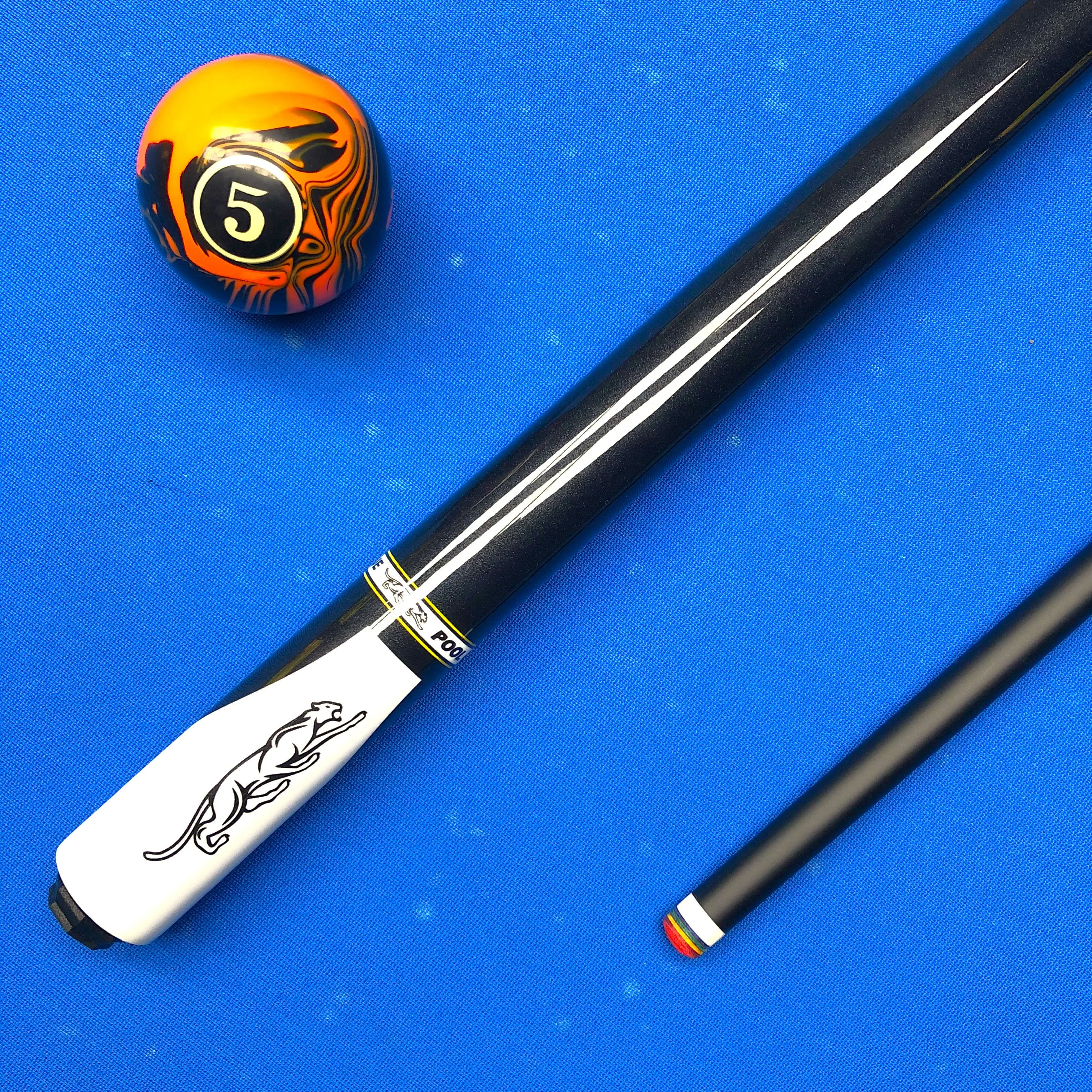 58' Fiberglass Composite Pool Cue, Low Deflection 1/2 Split, 12.5mm Rainbow Tip, Steel Joint W/ Caps, Pearl Grip, Bold Graphic
58' Fiberglass Composite Pool Cue, Low Deflection 1/2 Split, 12.5mm Rainbow Tip, Steel Joint W/ Caps, Pearl Grip, Bold Graphic