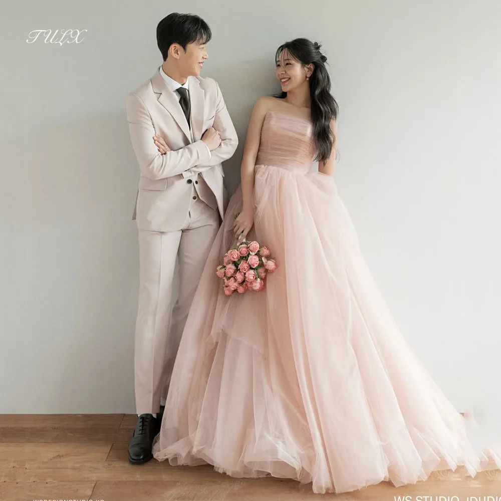 TULX Princess Pink Tulle Long Evening Dresses Korea Wedding Photo Shoot Strapless Sleeveless Party Dress Corset Customized 2026
TULX Princess Pink Tulle Long Evening Dresses Korea Wedding Photo Shoot Strapless Sleeveless Party Dress Corset Customized 2026