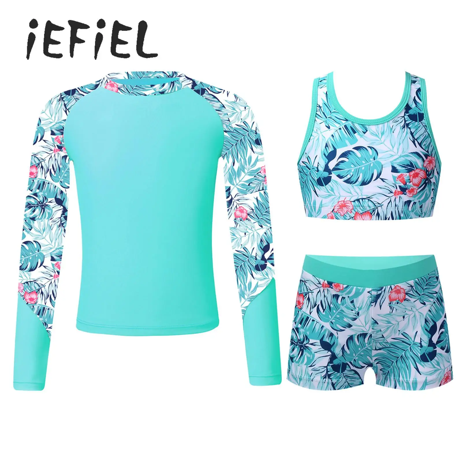 Kids Girls Swimwear 3 Pieces Printed Swimsuit Boy Shorts+Jacket Coat +Vest Crop Top Bathing Suit Beachwear Beach Rash Guard Set
Kids Girls Swimwear 3 Pieces Printed Swimsuit Boy Shorts+Jacket Coat +Vest Crop Top Bathing Suit Beachwear Beach Rash Guard Set