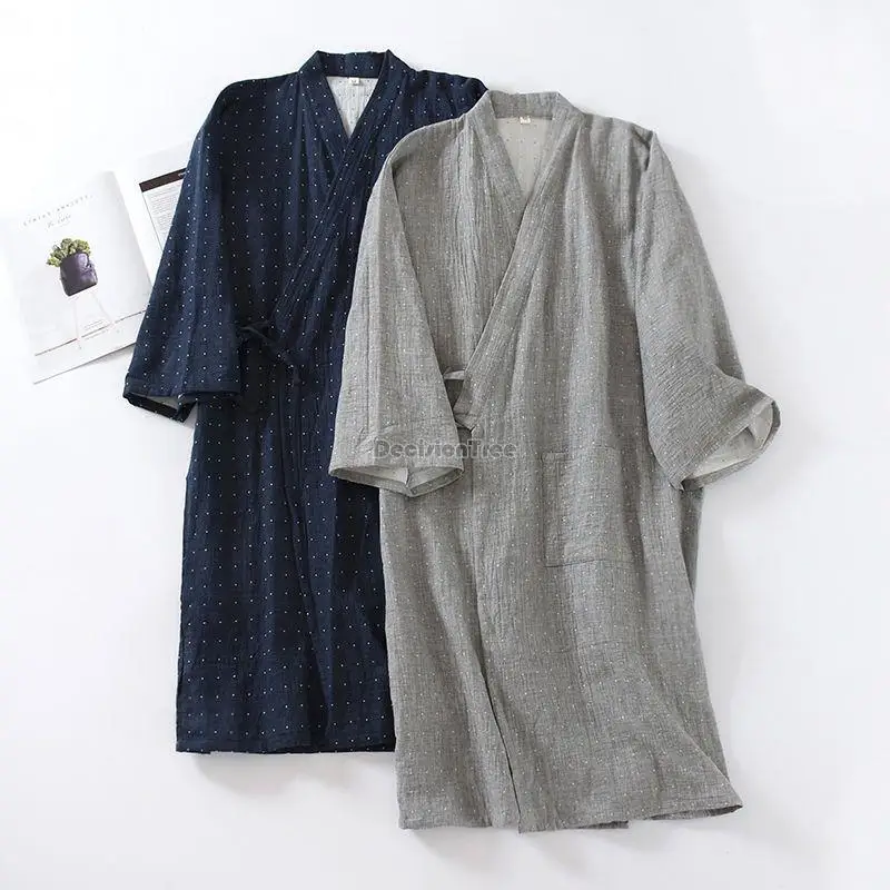2023 japanese simple women men's pajamas robe spring and summer pure cotton thin loose cross collar bathrobe home wear s404
2023 japanese simple women men's pajamas robe spring and summer pure cotton thin loose cross collar bathrobe home wear s404