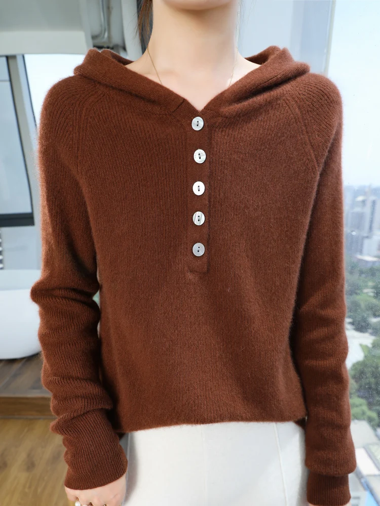 Autumn Winter Thick Pullover Women's Hoodie Sweater 70% Merino Wool and 30% Cashmere Knitwear Long Sleeve Fashion Clothing Tops
Autumn Winter Thick Pullover Women's Hoodie Sweater 70% Merino Wool and 30% Cashmere Knitwear Long Sleeve Fashion Clothing Tops