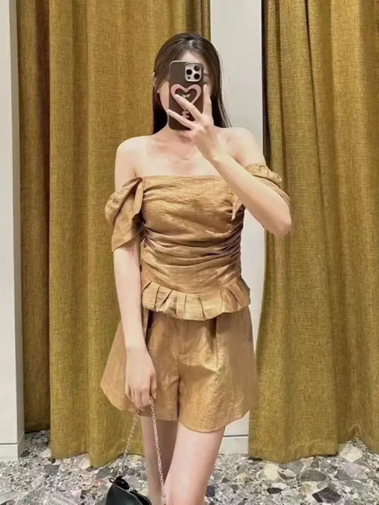Women Linen Set Ruffles Spliced Square Collar Short Sleeve Blouse or Solid Color High Waist Shorts Casual Summer 2024 Suit
Women Linen Set Ruffles Spliced Square Collar Short Sleeve Blouse or Solid Color High Waist Shorts Casual Summer 2024 Suit