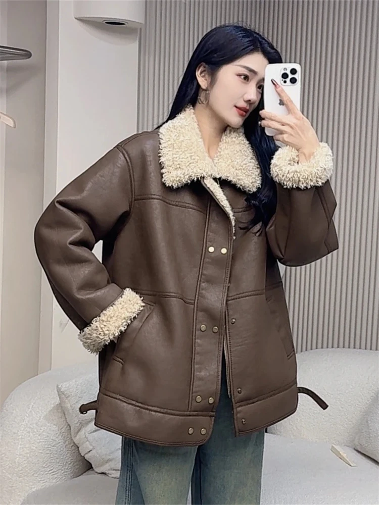 Trendy Women's Open Cardigan with Fur Collar Cool And Sli Spring Jaet Unique Leather Coat Outerwear for Ladies
Trendy Women's Open Cardigan with Fur Collar Cool And Sli Spring Jaet Unique Leather Coat Outerwear for Ladies