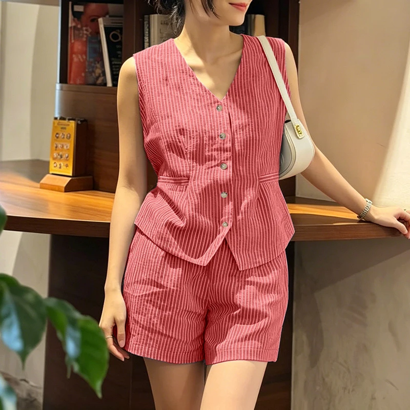 ZANZEA Summer Striped Tracksuit Fashion Women 2 Pieces Sets V Neck Sleeveless Tanks Tops Short Sets 2026 Casual Holiday Outfits
ZANZEA Summer Striped Tracksuit Fashion Women 2 Pieces Sets V Neck Sleeveless Tanks Tops Short Sets 2026 Casual Holiday Outfits