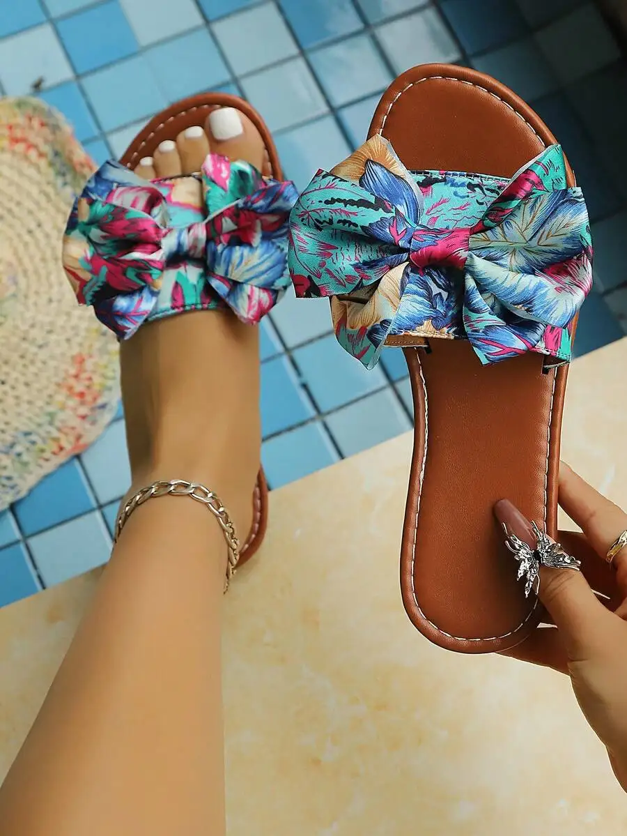 Womens Summer Floral Bow Flat Sandals Bohemian Style Beach Casual Slippers
Womens Summer Floral Bow Flat Sandals Bohemian Style Beach Casual Slippers