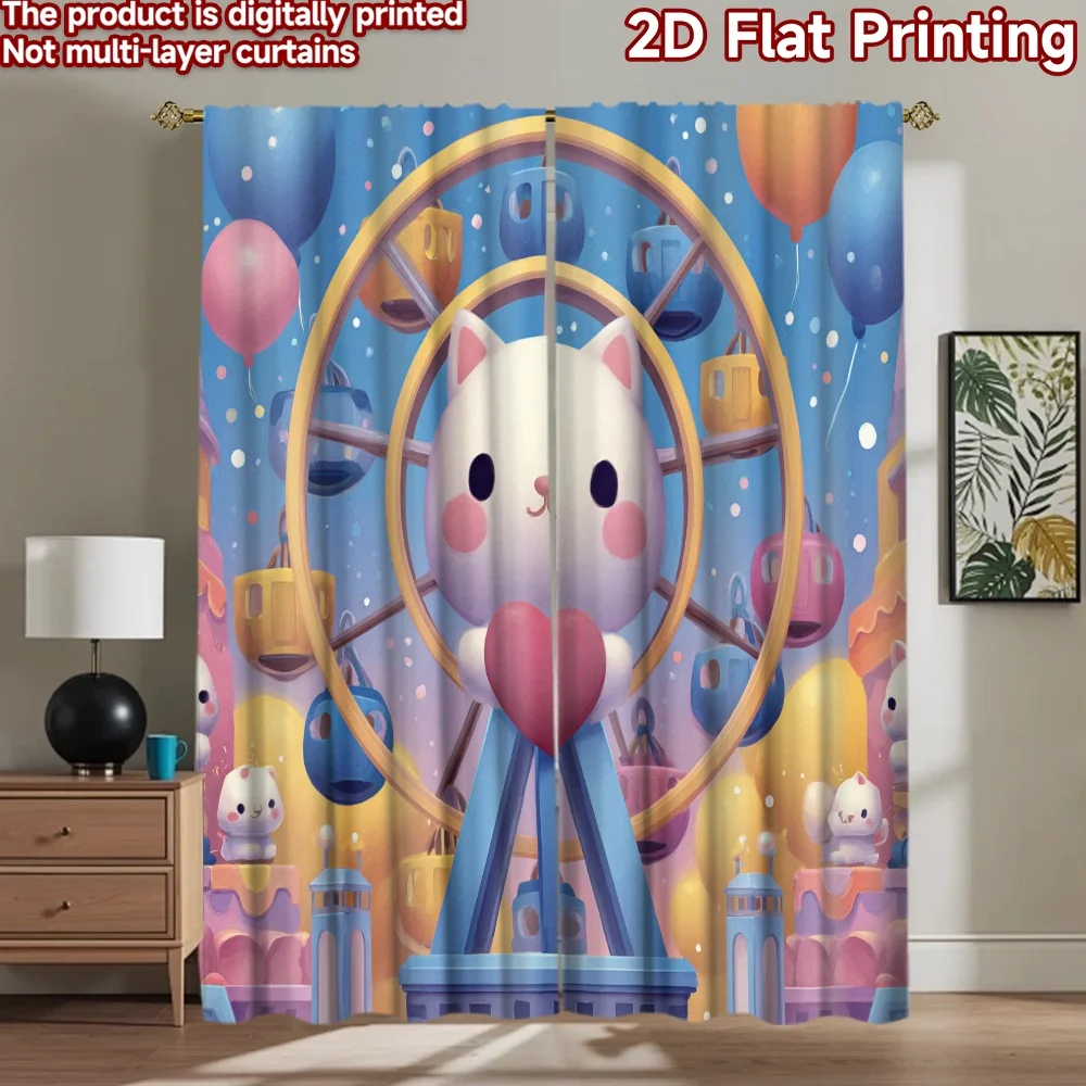 2D flat printing 2pcs Drapes Cute Bear Ferris Wheel Digital Printed Polyester Drapes Festive Holiday Perfect for Outdoor and
2D flat printing 2pcs Drapes Cute Bear Ferris Wheel Digital Printed Polyester Drapes Festive Holiday Perfect for Outdoor and