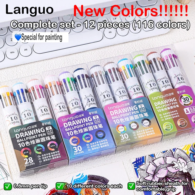 Набор шариковых ручек Languo 120 цветов, 0.8 мм, с мягким захватом, для рисования и многоцветной записи, канцелярские товары для офиса и школы
Набор шариковых ручек Languo 120 цветов, 0.8 мм, с мягким захватом, для рисования и многоцветной записи, канцелярские товары для офиса и школы
