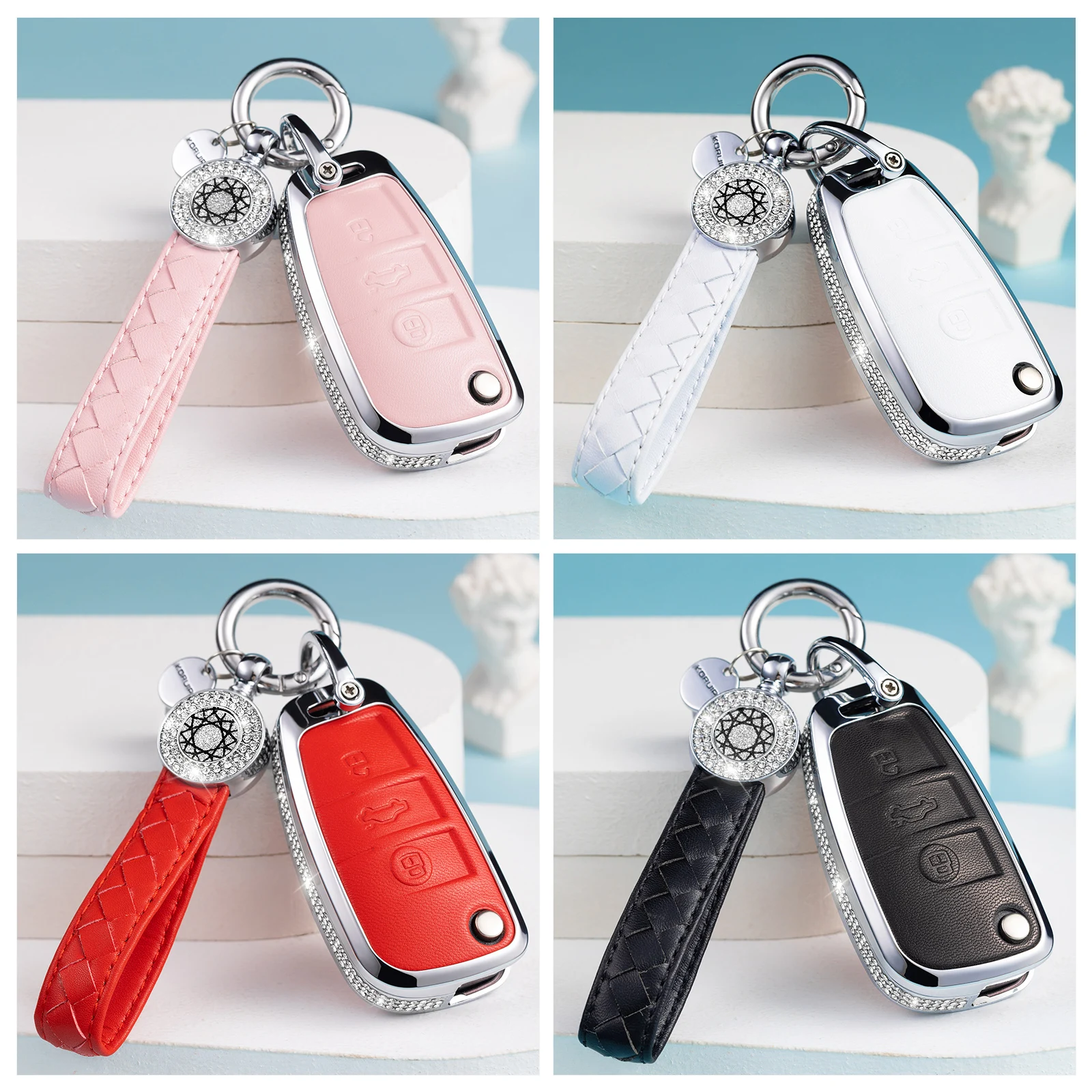 Car Key Cover Leather Key Case Diamond Leather Car key Cover For AD A1 A4 A3 A6 TT Q3 Q7 S3 women Luxury Protection
Car Key Cover Leather Key Case Diamond Leather Car key Cover For AD A1 A4 A3 A6 TT Q3 Q7 S3 women Luxury Protection