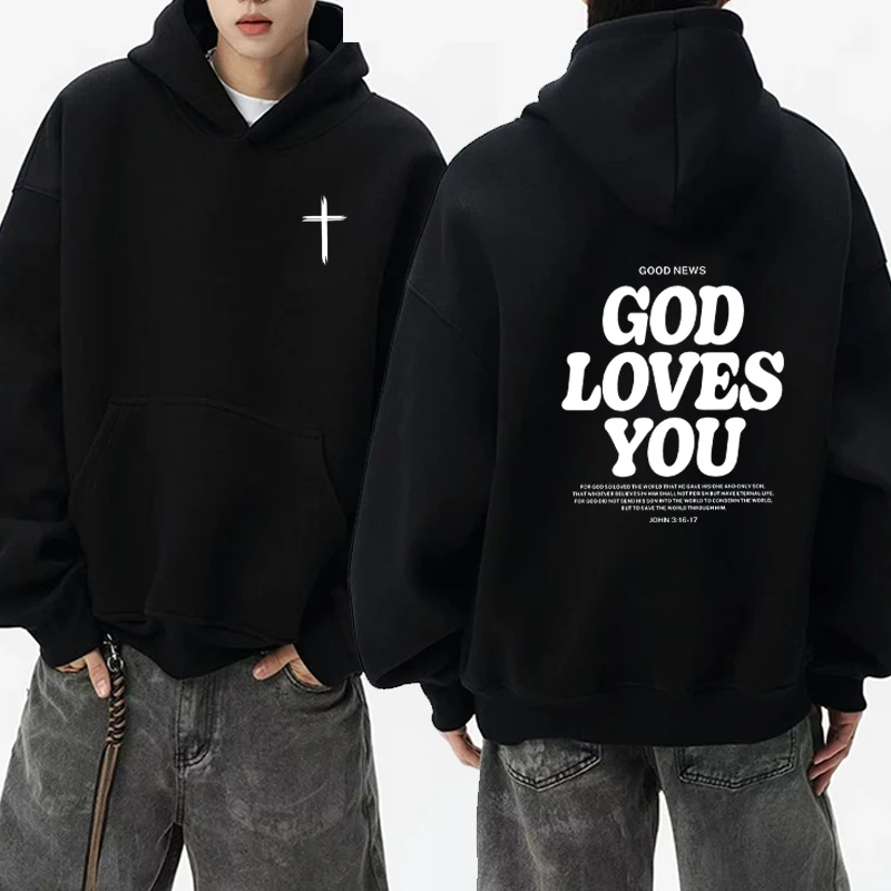 Harajuku fashion Christian Jesus Church Bible Verse God Loves You printed pullover Fleece Oversized Streetwear Hoodie Unisex
Harajuku fashion Christian Jesus Church Bible Verse God Loves You printed pullover Fleece Oversized Streetwear Hoodie Unisex