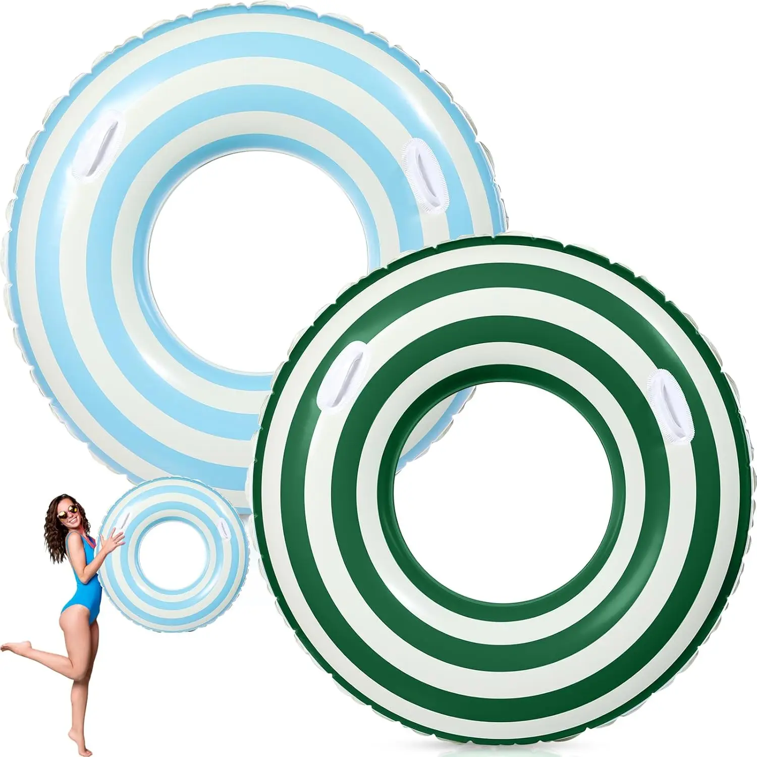 2 Pcs Large Swim Ring with Handles 47.24 Inch Inflatable Pool Floats Swimming Pool Tubes for Adults Teens Size for Summer Lounge
2 Pcs Large Swim Ring with Handles 47.24 Inch Inflatable Pool Floats Swimming Pool Tubes for Adults Teens Size for Summer Lounge