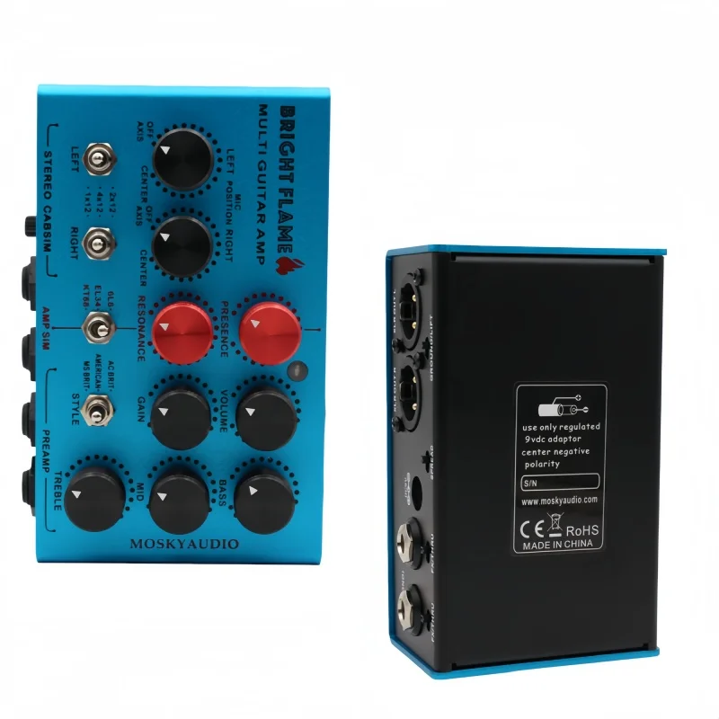 MOSKYAUDIO Bright Flame Guitar Amp Simulator Pedal, Stereo Cabinet Sim Box Preamp DI Box Effect Pedal for Recording Studio
MOSKYAUDIO Bright Flame Guitar Amp Simulator Pedal, Stereo Cabinet Sim Box Preamp DI Box Effect Pedal for Recording Studio