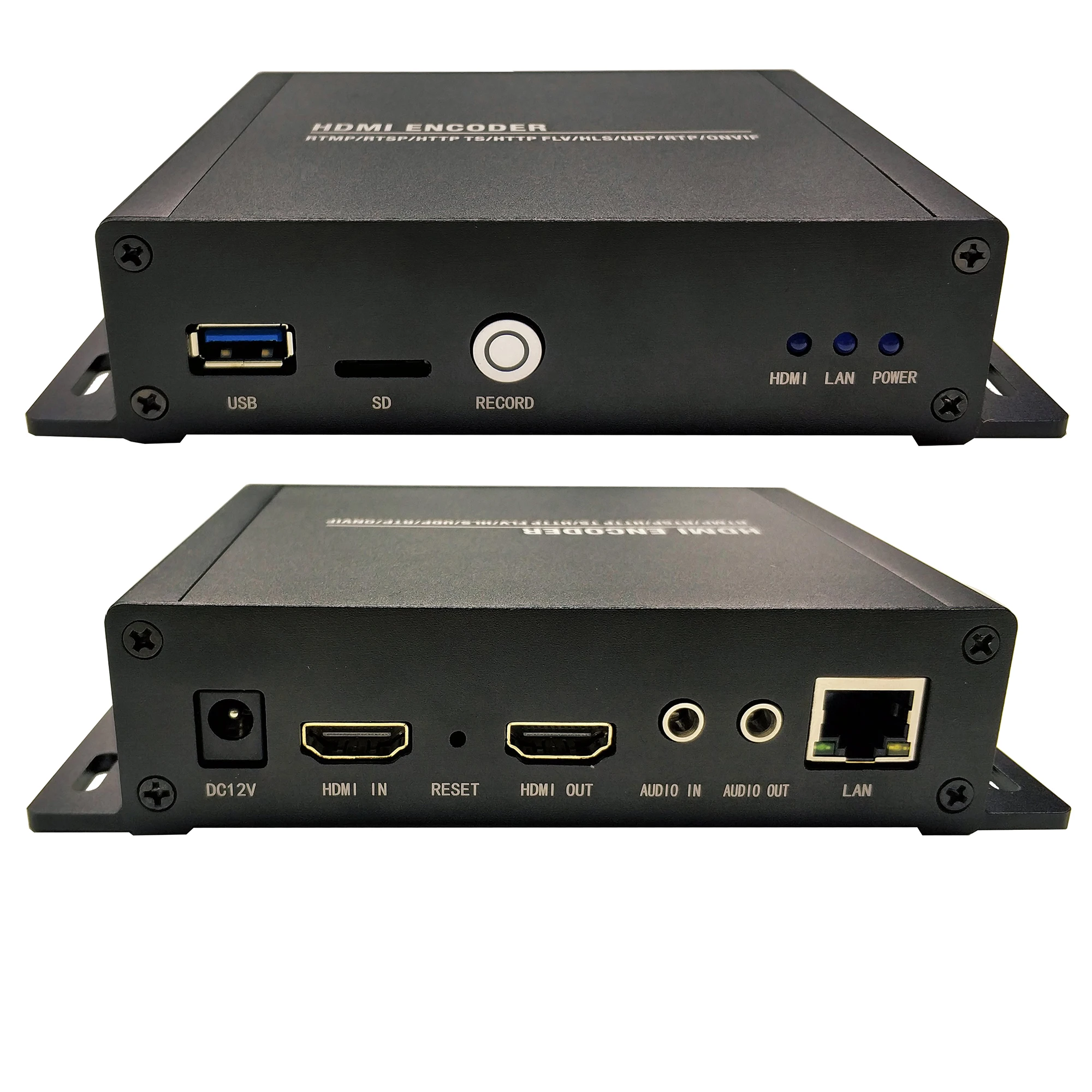Ultra HD 4K 4096x2160@60P HDMI to IP Encoder H265/H264 HEVC VIDEO Encoder SD Card Recording Streaming Live Push Streaming
Ultra HD 4K 4096x2160@60P HDMI to IP Encoder H265/H264 HEVC VIDEO Encoder SD Card Recording Streaming Live Push Streaming