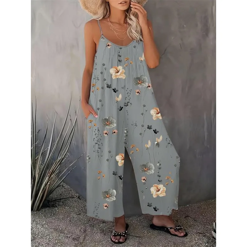 Floral Print Jumpsuit Low Waist Short Pants Women's One-Piece Suit Cross-Border E-commerce Fashionable Spring Collection
Floral Print Jumpsuit Low Waist Short Pants Women's One-Piece Suit Cross-Border E-commerce Fashionable Spring Collection