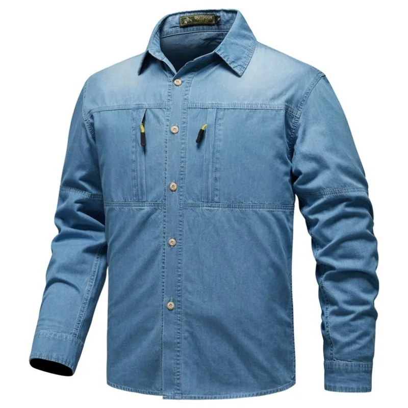 New Fashion Men Classic Light Blue Long Sleeves Denim Shirts Trendy Loose Jeans Shirts Quality Man Cotton Comfortable Shirts 5XL
New Fashion Men Classic Light Blue Long Sleeves Denim Shirts Trendy Loose Jeans Shirts Quality Man Cotton Comfortable Shirts 5XL