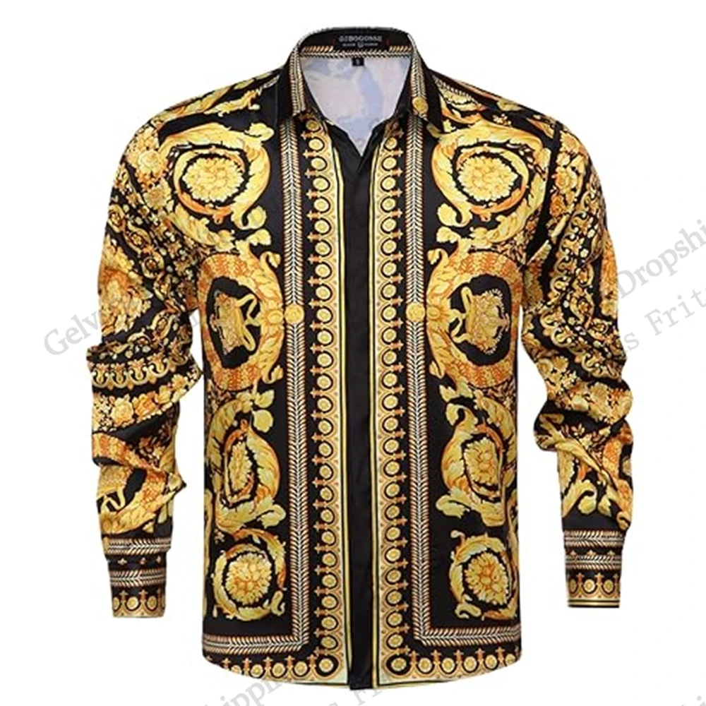 Long Sleeve Luxury Golden Shirt Baroque Style Floral Elegant 3d Print Hawaiian Shirt Men Women Fashion Casual Shirt Beach Blouse
Long Sleeve Luxury Golden Shirt Baroque Style Floral Elegant 3d Print Hawaiian Shirt Men Women Fashion Casual Shirt Beach Blouse