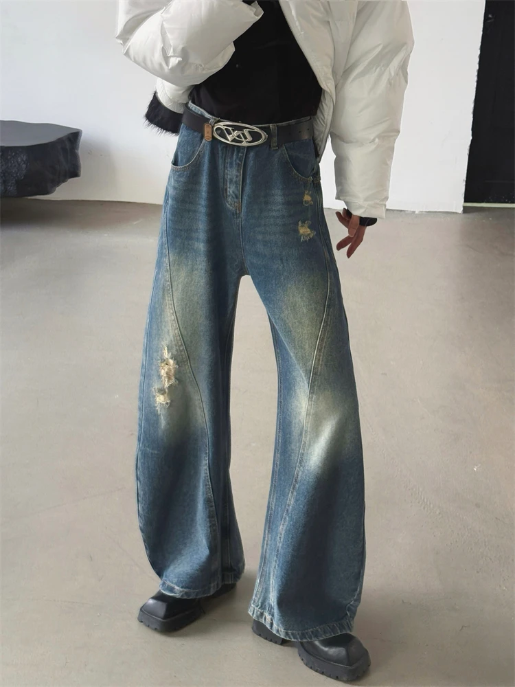 Retro American Style Wide Leg Men's Jeans Knife Bell Bottoms Casual Cotton Polyester Blend Long Trousers for Teens
Retro American Style Wide Leg Men's Jeans Knife Bell Bottoms Casual Cotton Polyester Blend Long Trousers for Teens