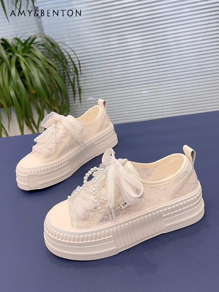 Summer Lace Mesh Breathable Women's Casual Shoes 2025 New Women's Board Shoes Canvas Shoes Soft-soled White Shoeses
Summer Lace Mesh Breathable Women's Casual Shoes 2025 New Women's Board Shoes Canvas Shoes Soft-soled White Shoeses