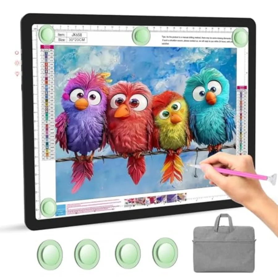 Light Pad Carry, Super Bright Tracing Light Box with 6 Levels of Brightness, Side Physical Buttons and 3 Colors, Wireless Light
Light Pad Carry, Super Bright Tracing Light Box with 6 Levels of Brightness, Side Physical Buttons and 3 Colors, Wireless Light