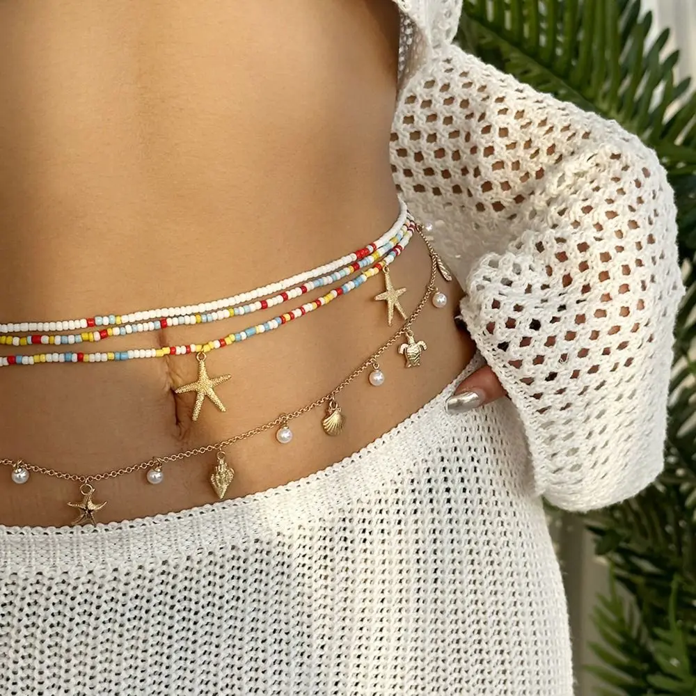 Summer Bohemian Waist Chain Imitation Pearl Starfish Shell Pendant Body Chain Beach Bikini Sea Star Shell Waist Link for Women
Summer Bohemian Waist Chain Imitation Pearl Starfish Shell Pendant Body Chain Beach Bikini Sea Star Shell Waist Link for Women