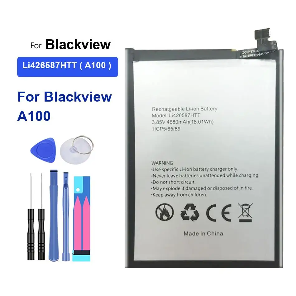 Environmentally Friendly For Blackview A100 Li426587HTT Mobile Phone Battery 4680mAh
Environmentally Friendly For Blackview A100 Li426587HTT Mobile Phone Battery 4680mAh