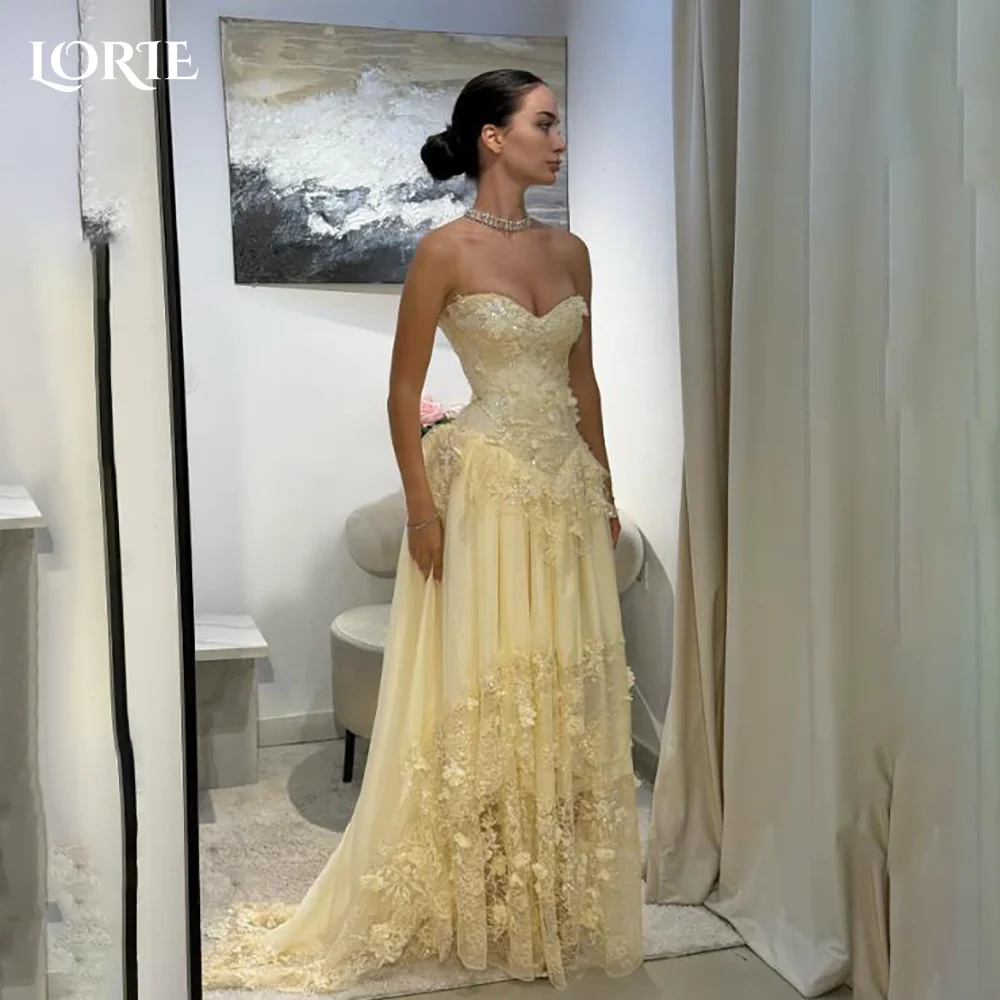 LORIE 3D Flowers Evening Dresses A-line Yellow Off Shoulder Princess Prom Dresses Sweetheart Bow Backless Ball Gowns Customized 
LORIE 3D Flowers Evening Dresses A-line Yellow Off Shoulder Princess Prom Dresses Sweetheart Bow Backless Ball Gowns Customized