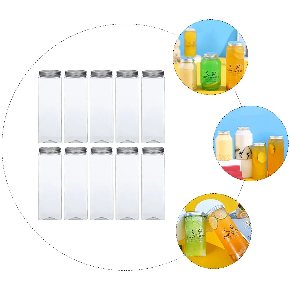 10pcs Creative Pet Beverage Bottles Reusable Transparent Drink Containers With Lid Milk Storage Cups Liquid Dispenser For Juice
10pcs Creative Pet Beverage Bottles Reusable Transparent Drink Containers With Lid Milk Storage Cups Liquid Dispenser For Juice