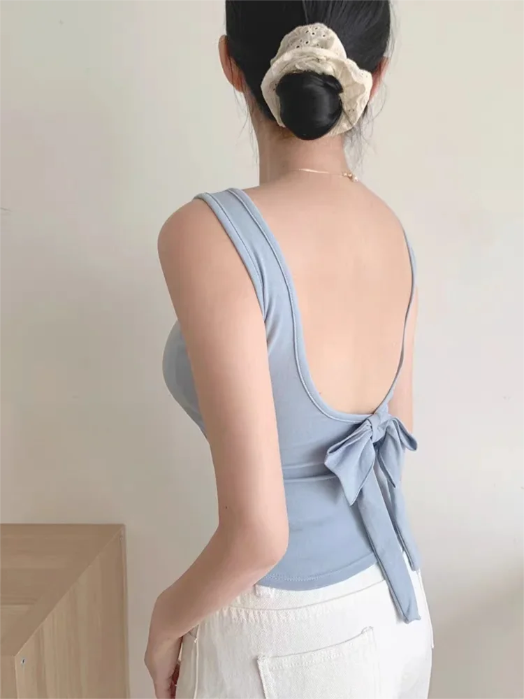 French Style Bow Knot Backless Cami 2026 Summer Built-in Bra Anti-Slip Yoga Pure Cotton Breathable Women's Layering Top for Gym
French Style Bow Knot Backless Cami 2026 Summer Built-in Bra Anti-Slip Yoga Pure Cotton Breathable Women's Layering Top for Gym