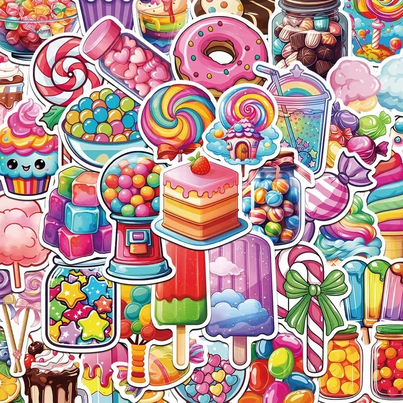 49 pieces of colorful candy-themed series cute cartoon doodle stickers for decorating suitcase, diary, water bottle and waterpro
49 pieces of colorful candy-themed series cute cartoon doodle stickers for decorating suitcase, diary, water bottle and waterpro