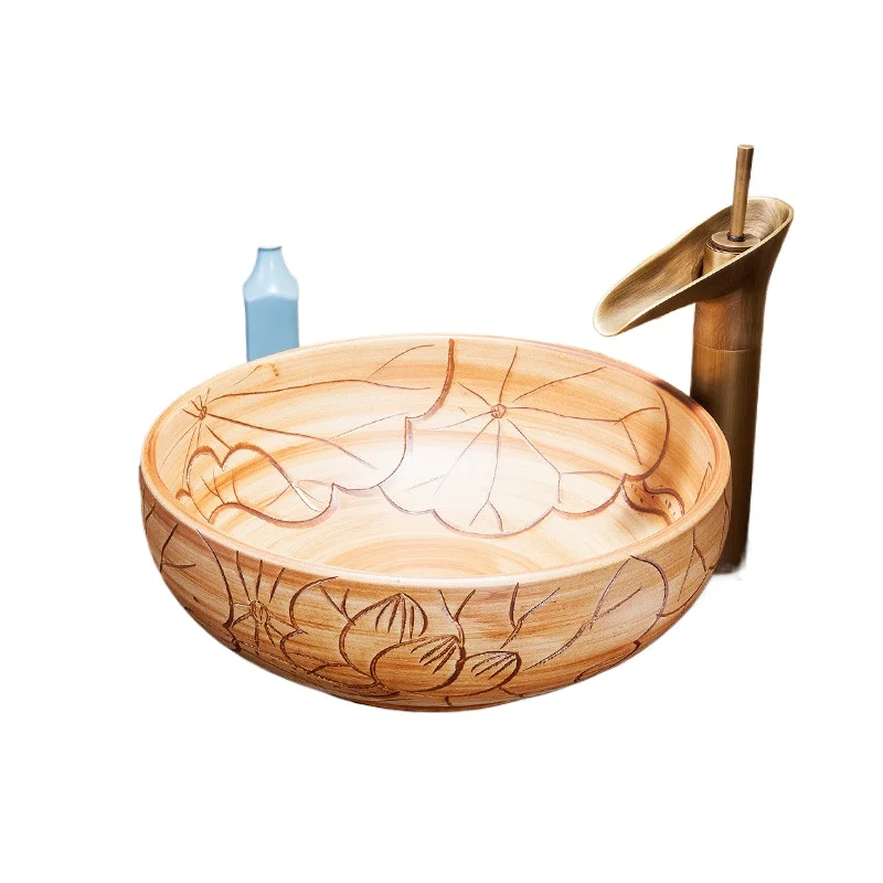 China Artistic Handmade porcelain Round bathroom counter top ceramic Bathroom basin sink ceramic hand wash basin
China Artistic Handmade porcelain Round bathroom counter top ceramic Bathroom basin sink ceramic hand wash basin