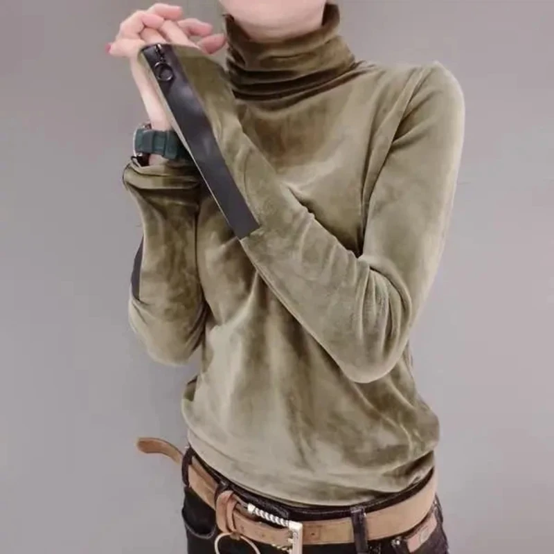 Soft High Neck Long Sleeve Top Women Slim Fit Casual Autumn Winter Wearable Comfortable Daily Outfit
Soft High Neck Long Sleeve Top Women Slim Fit Casual Autumn Winter Wearable Comfortable Daily Outfit