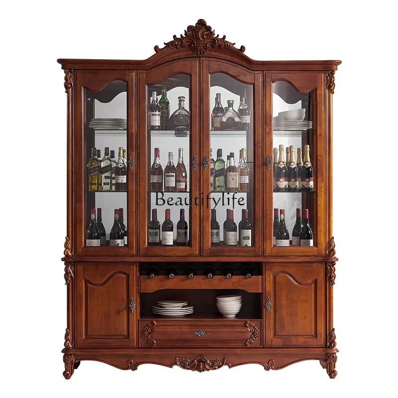 American solid wood wine cabinet European high-end display storage light luxury wall glass cabinet
American solid wood wine cabinet European high-end display storage light luxury wall glass cabinet