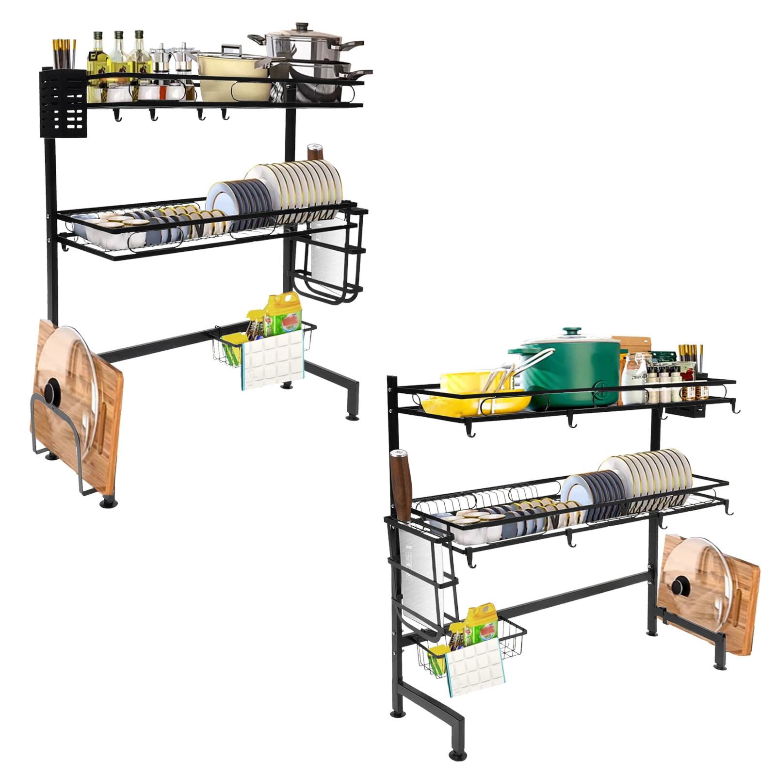 Over Sink Dish Drying Rack 2-Tier Stainless Steel Drain Rack with Utensil Holder Kitchen Sink Organizer for Plates Cutting Board
Over Sink Dish Drying Rack 2-Tier Stainless Steel Drain Rack with Utensil Holder Kitchen Sink Organizer for Plates Cutting Board