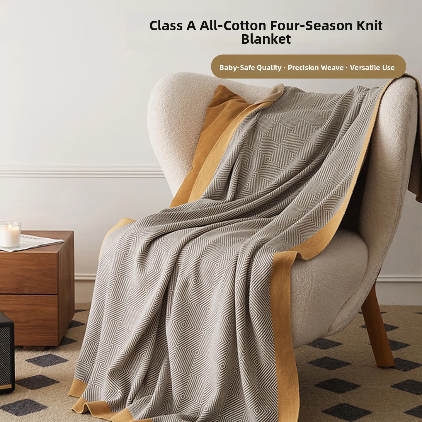Knitted Pure Cotton Airplane Blanket First Class Cabin Afternoon Nap Blanket Travel Small Sofa Blanket Light Luxury
Knitted Pure Cotton Airplane Blanket First Class Cabin Afternoon Nap Blanket Travel Small Sofa Blanket Light Luxury