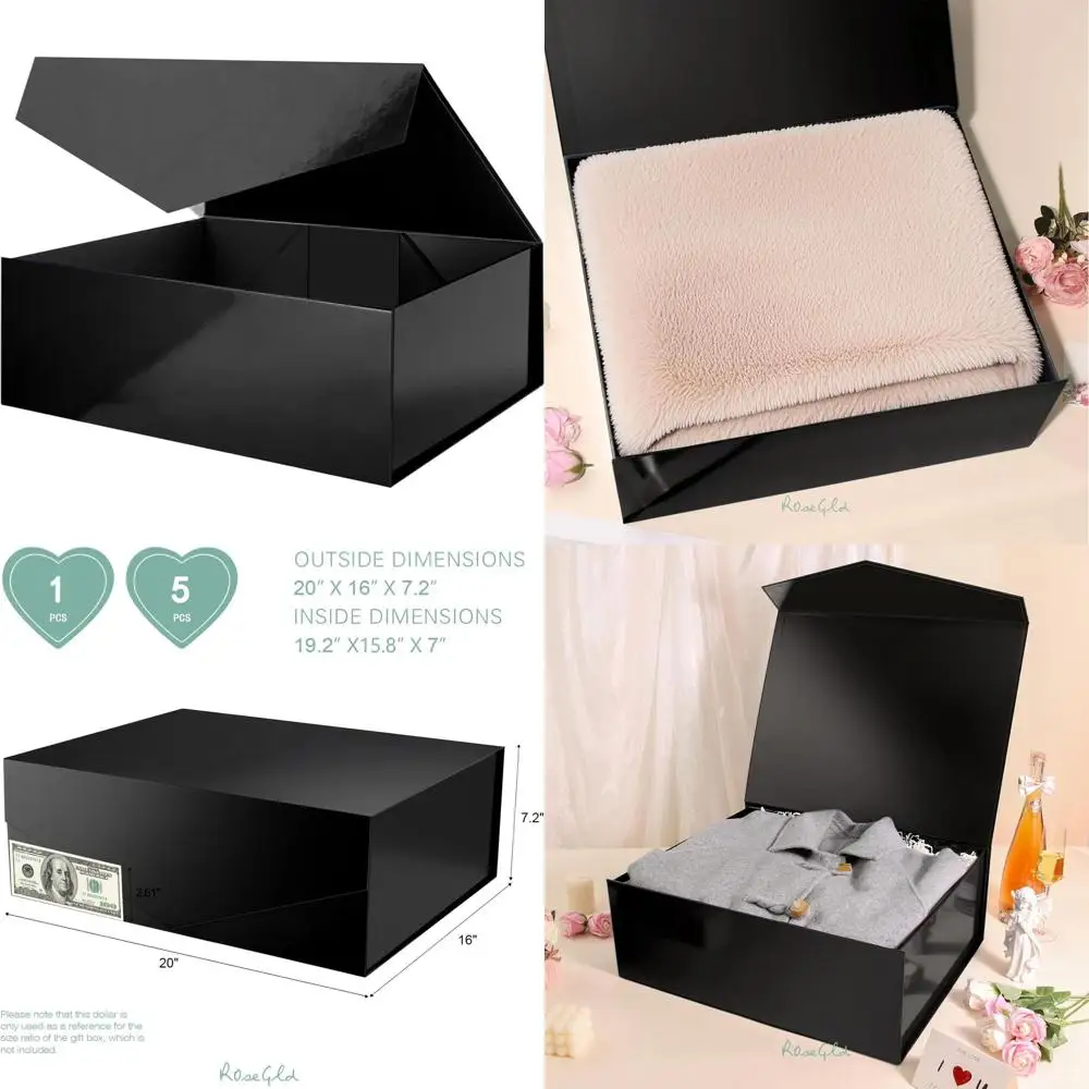 Большая магнитная подарочная коробка черного цвета — 20x16x7,2 дюйма для крупных подарков и предложений для свидетелей жениха
Большая магнитная подарочная коробка черного цвета — 20x16x7,2 дюйма для крупных подарков и предложений для свидетелей жениха