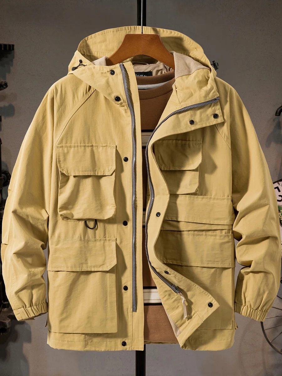 Outdoor Casual Men's Jaet American Trendy Workwear Multi-ket Hooded Waterproof Windproof Breathable Youth ular Jaet
Outdoor Casual Men's Jaet American Trendy Workwear Multi-ket Hooded Waterproof Windproof Breathable Youth ular Jaet