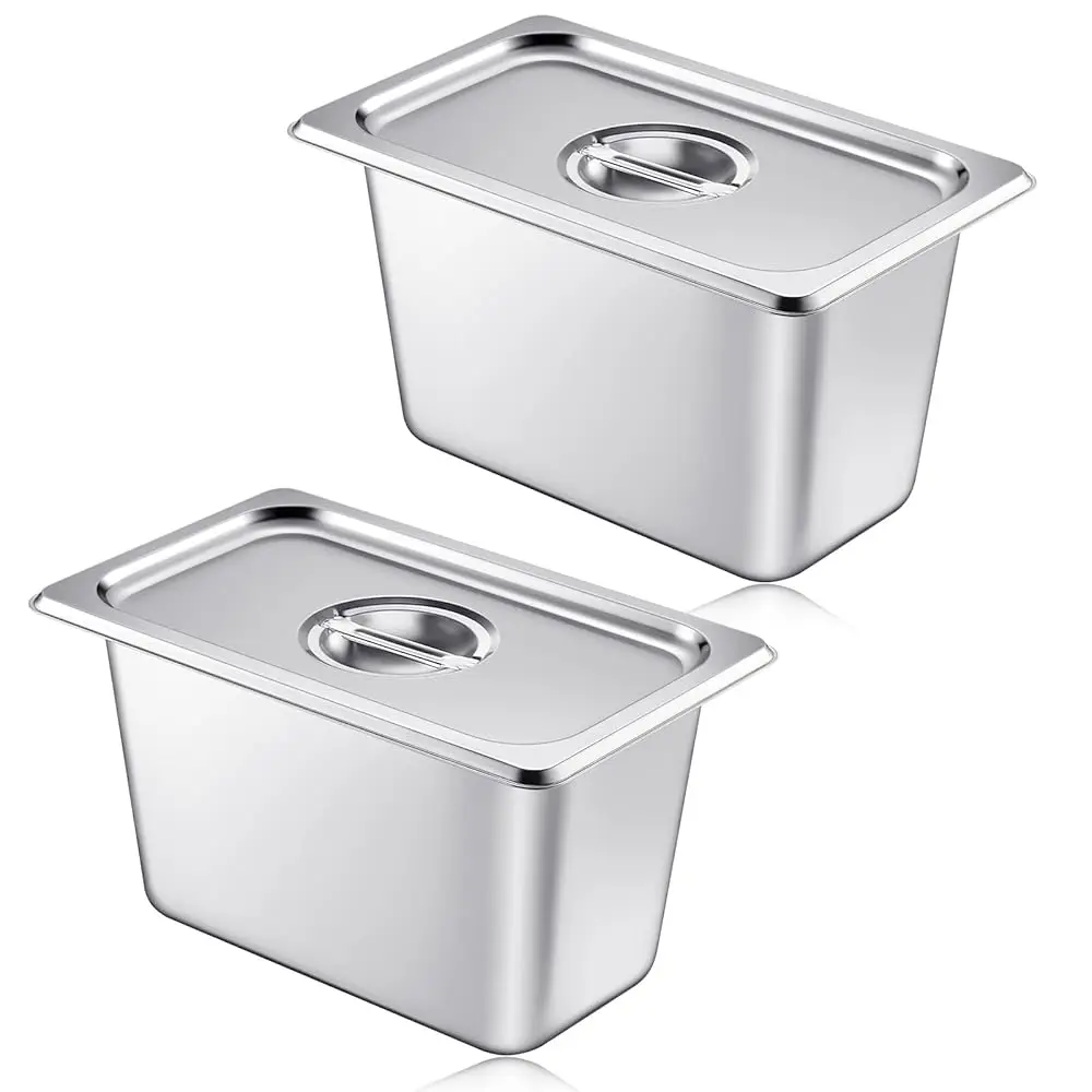 2 Pa Stainl Steam Hotel Pan With Lid, 1/4 Size X 6 H Deep, Reusable Anti Rust Steam Pan For Home, Party, Restaurant, Hotel,
2 Pa Stainl Steam Hotel Pan With Lid, 1/4 Size X 6 H Deep, Reusable Anti Rust Steam Pan For Home, Party, Restaurant, Hotel,