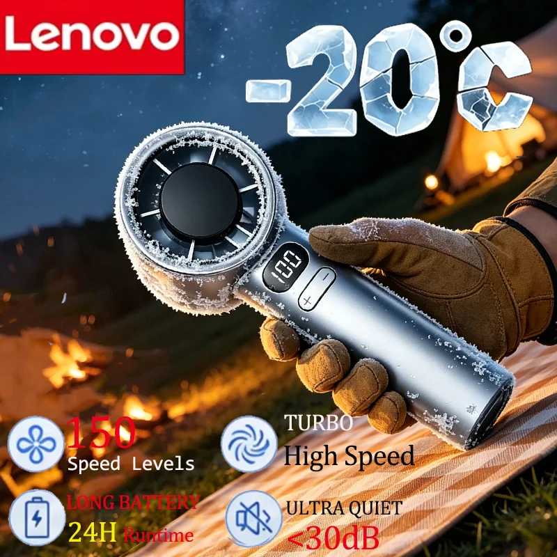 Lenovo 150 Speed Mini Handheld Fan Portable Bladeless Desktop Fans Men Women New Rechargeable Instant Cooling With Ice Mode
Lenovo 150 Speed Mini Handheld Fan Portable Bladeless Desktop Fans Men Women New Rechargeable Instant Cooling With Ice Mode