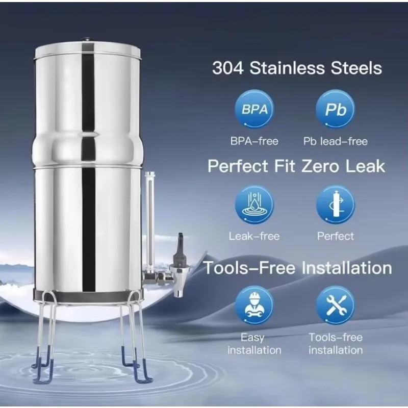 Hot Selling 2.25 Gallons 304 Stainless Steel Countertop Water Purifier with Water Level Window
Hot Selling 2.25 Gallons 304 Stainless Steel Countertop Water Purifier with Water Level Window