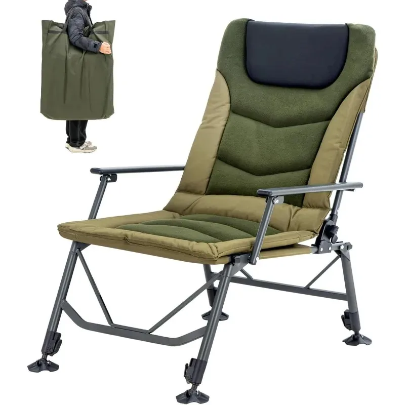 XL Wide Camping Chair for Adults, 180° Adjustable Reclining Portable Fishing Chair with Carry Bag for Camping, Hunting, Green
XL Wide Camping Chair for Adults, 180° Adjustable Reclining Portable Fishing Chair with Carry Bag for Camping, Hunting, Green