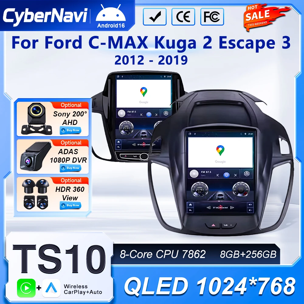 Автомагнитола Carplay Android 9,7 дюйма для Ford C-MAX Kuga 2 Escape 3 2012 2013 2014 - 2019, стерео мультимедийный видеоплеер с Bluetooth
Автомагнитола Carplay Android 9,7 дюйма для Ford C-MAX Kuga 2 Escape 3 2012 2013 2014 - 2019, стерео мультимедийный видеоплеер с Bluetooth