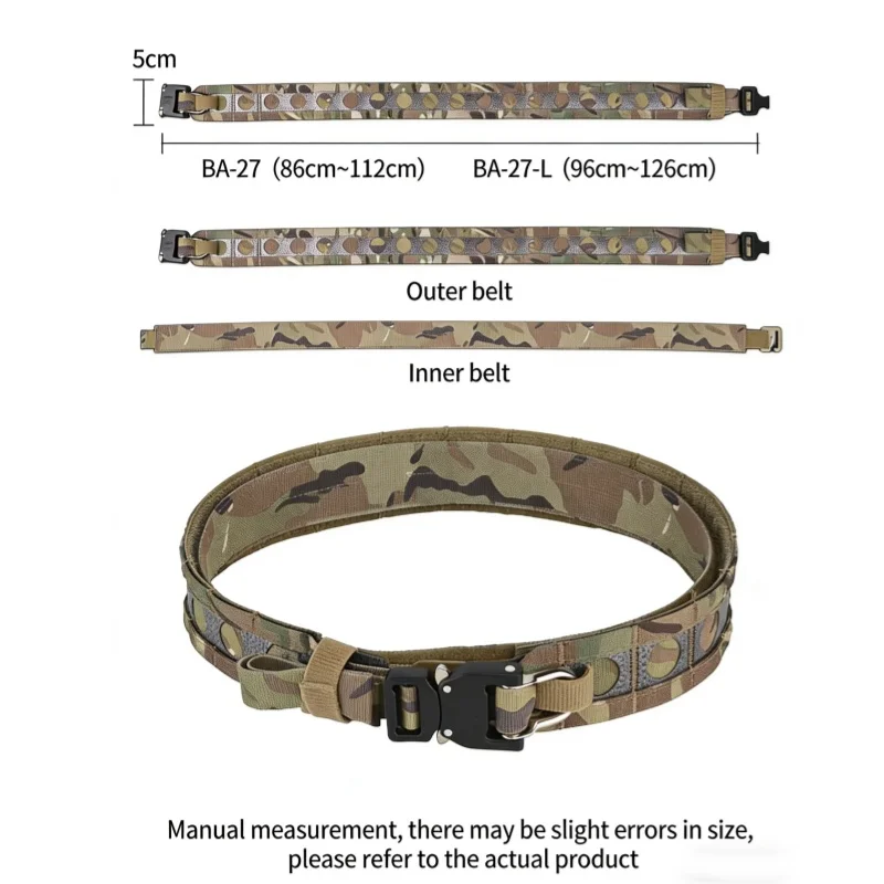 Tactical Belt Lightweight MOLLE Waist Belt Pistol Mag Pouch Outdoor Hunting Airsoft Gear for Men
Tactical Belt Lightweight MOLLE Waist Belt Pistol Mag Pouch Outdoor Hunting Airsoft Gear for Men