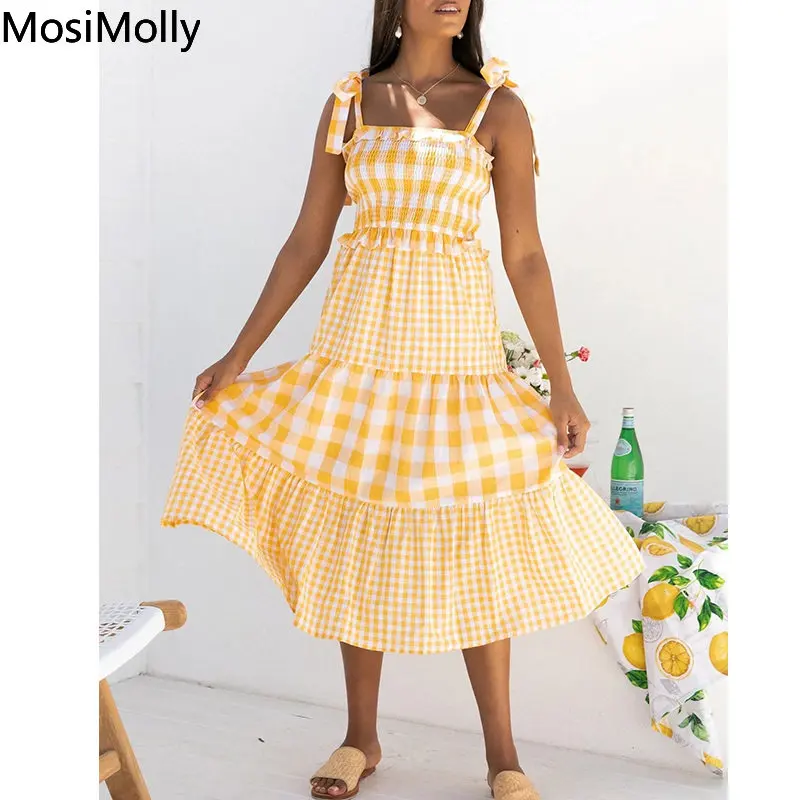 MosiMolly 2022 Trendy Cotton Dress Yellow Plaid Strap Bow Dress Casual Day Midi Dress Patchwork Dress Female Summer
MosiMolly 2022 Trendy Cotton Dress Yellow Plaid Strap Bow Dress Casual Day Midi Dress Patchwork Dress Female Summer