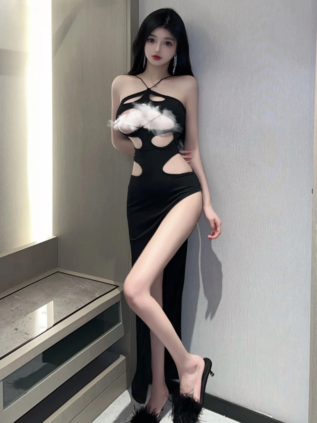 Сексуальная пикантная длинная юбка с открытыми ремнями для девочек, обтягивающая женская облегающая юбка с разрезом и высокой талией, корейский Sle Spring Dr
Сексуальная пикантная длинная юбка с открытыми ремнями для девочек, обтягивающая женская облегающая юбка с разрезом и высокой талией, корейский Sle Spring Dr