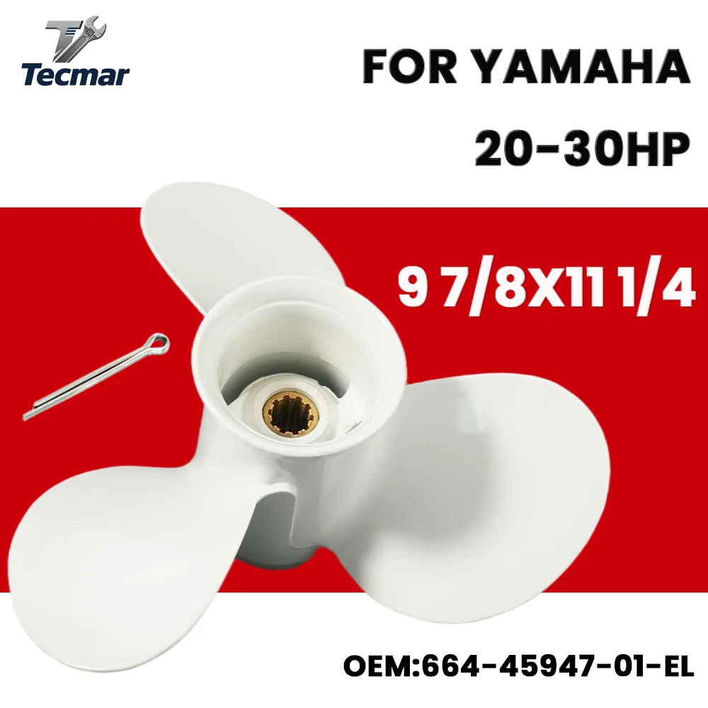 For Yamaha Outboard Propeller 9 7/8x 11 1/4 20HP 25HP 30HP 3 Blade 10 Spline RH White Aluminum Alloy Screw 664-45947-01-EL
For Yamaha Outboard Propeller 9 7/8x 11 1/4 20HP 25HP 30HP 3 Blade 10 Spline RH White Aluminum Alloy Screw 664-45947-01-EL