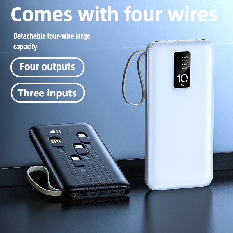 20000mAh Ultra-thin Power Bank with Built-in Cable Large-capacity Portable Mobile Power Supply
20000mAh Ultra-thin Power Bank with Built-in Cable Large-capacity Portable Mobile Power Supply