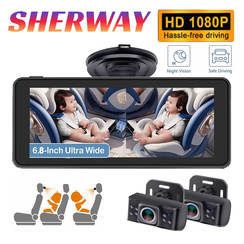 Car Baby Mirror Dual Channel Back Seat Baby Car Camera 1080P with Rear View Car Monitor 6.8'' IPS Screen Kids Pet Night Vision
Car Baby Mirror Dual Channel Back Seat Baby Car Camera 1080P with Rear View Car Monitor 6.8'' IPS Screen Kids Pet Night Vision