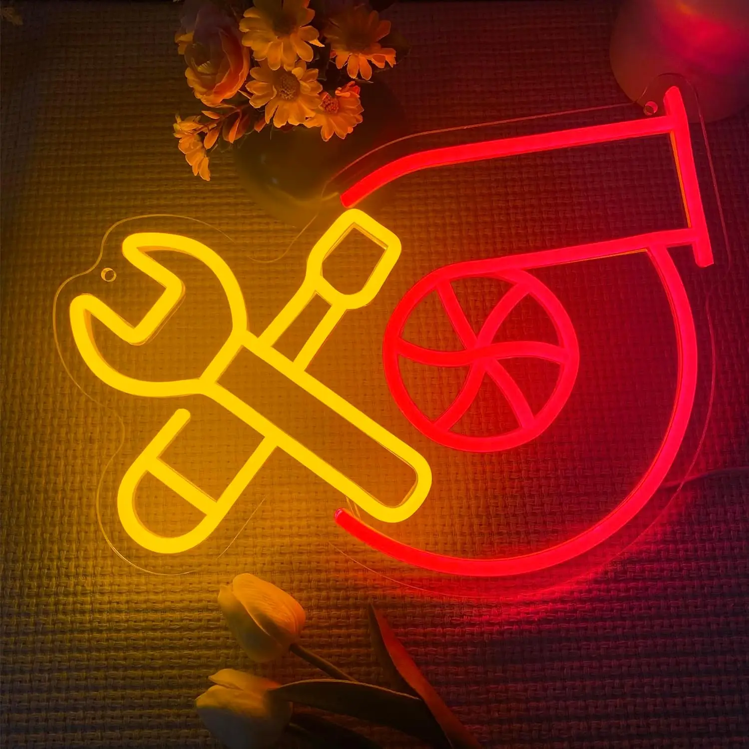 Mechanic Turbo Wrench Neon Sign Wall Art Bright colorful sign, energy-saving USB powered, versatile and unique
Mechanic Turbo Wrench Neon Sign Wall Art Bright colorful sign, energy-saving USB powered, versatile and unique