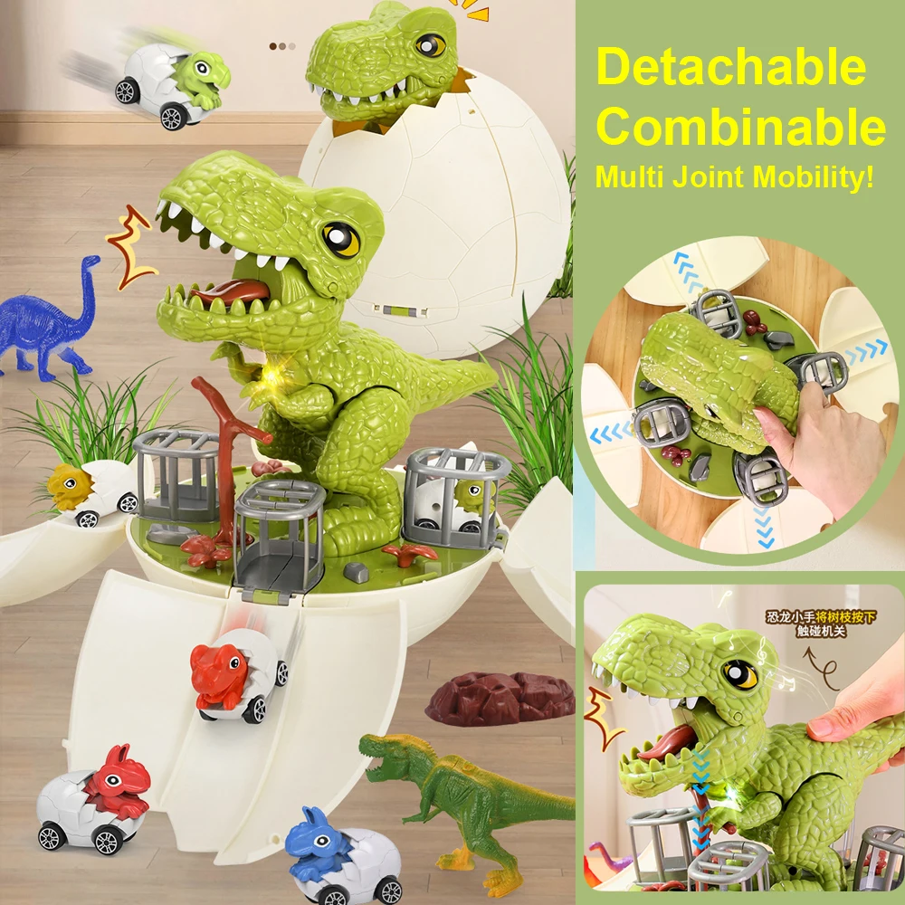Dynamic Sound Light Electric Track Deformation Dinosaur Egg Set, Diy Detachable Assembly Puzzle Tyrannosaurus Rex Model Toy,XT23
Dynamic Sound Light Electric Track Deformation Dinosaur Egg Set, Diy Detachable Assembly Puzzle Tyrannosaurus Rex Model Toy,XT23